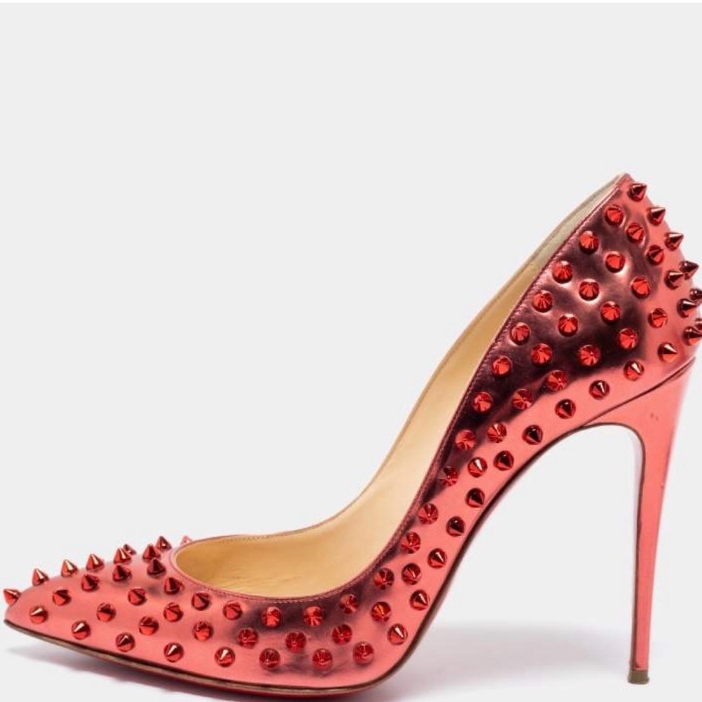 Christian Louboutin Pigalle Metallic Spike Pumps 37.5